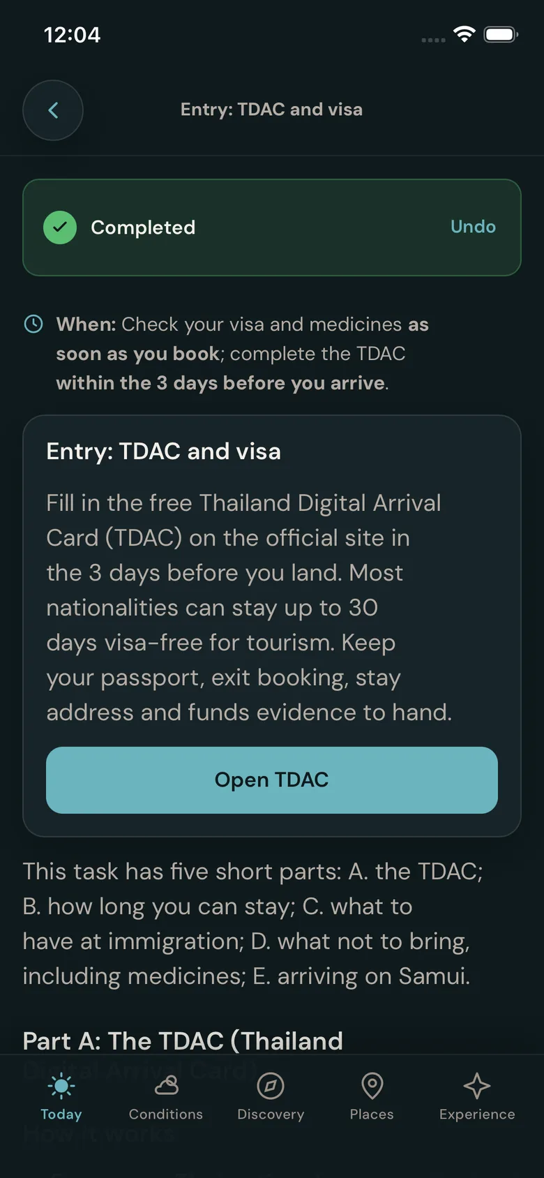 TDAC task guide