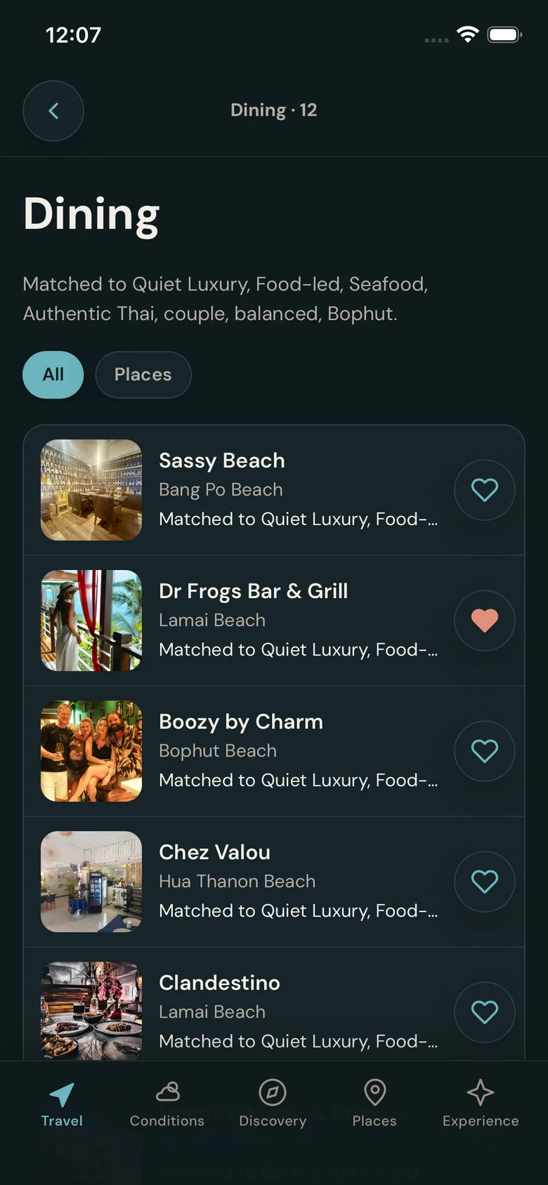 Bucket list, Dining